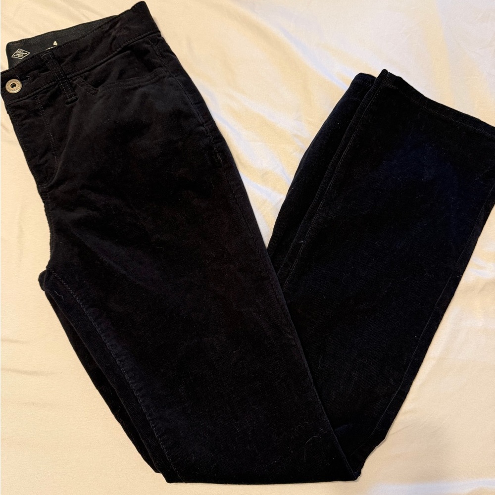 St. John’s Bay Women’s Size 4 Black Bootcut Corduroy Pants Mid Rise Stretch
